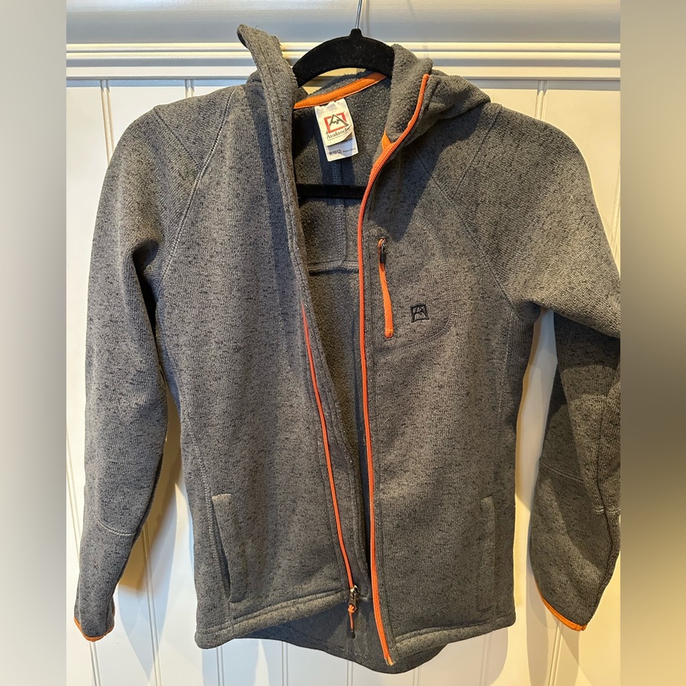 AVALANCHE Boys Size Youth 10/12 Grey & Orange Hoodie